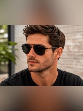 DOCKERS Aviator Sunglasses with Dark Lenses and Brown Frame